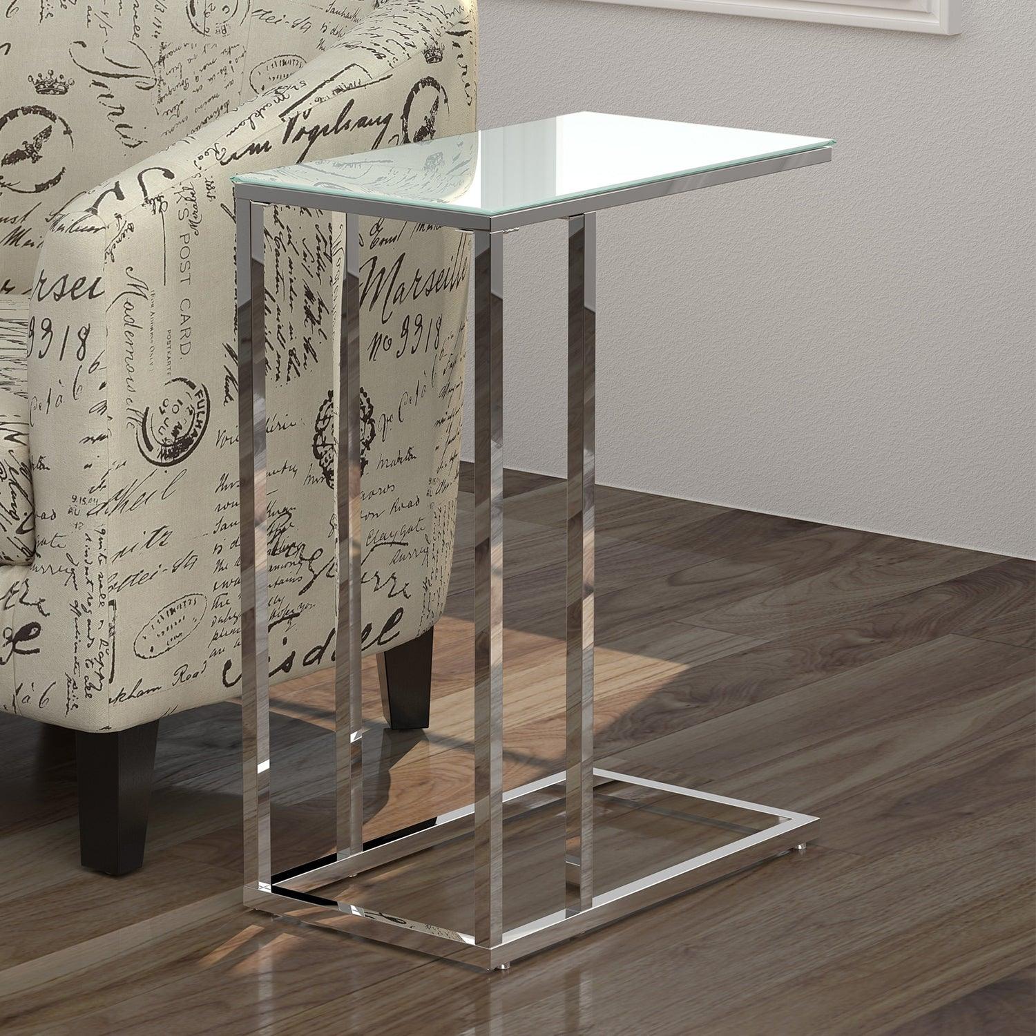 18" X 12" X 24" Cappuccino Brown Mdf Metal Accent Table - FurniFindUSA