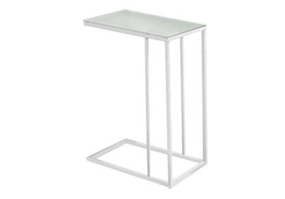 18.25" X 10.25" X 24" White Metal Tempered Glass Accent Table HomeRoots