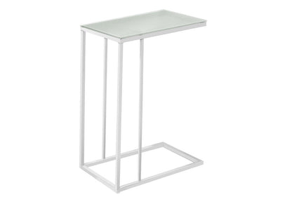 18.25" X 10.25" X 24" White Metal Tempered Glass Accent Table HomeRoots