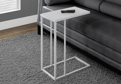 18.25" X 10.25" X 24" White Metal Tempered Glass Accent Table HomeRoots