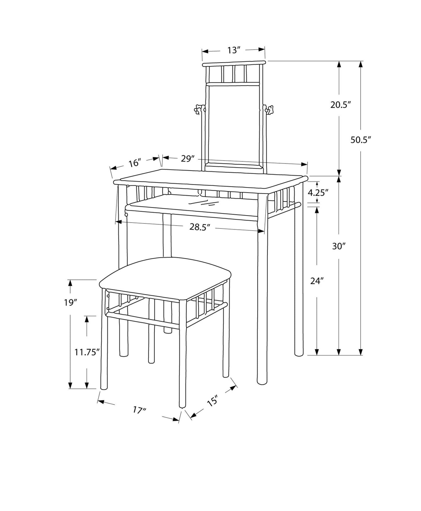 70" Gray Mirrored Nightstand - FurniFindUSA