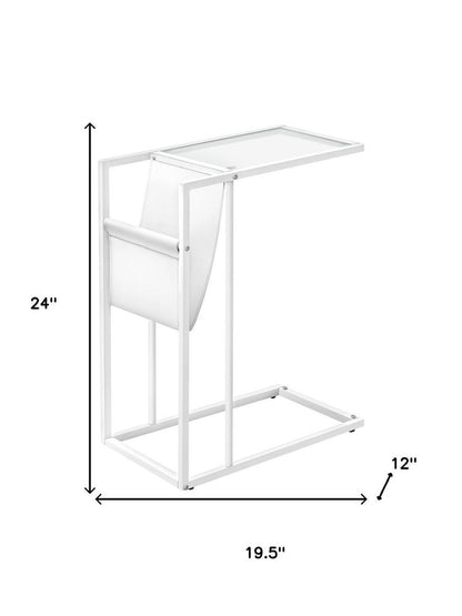 White Modern Metal And Glass Tv Table