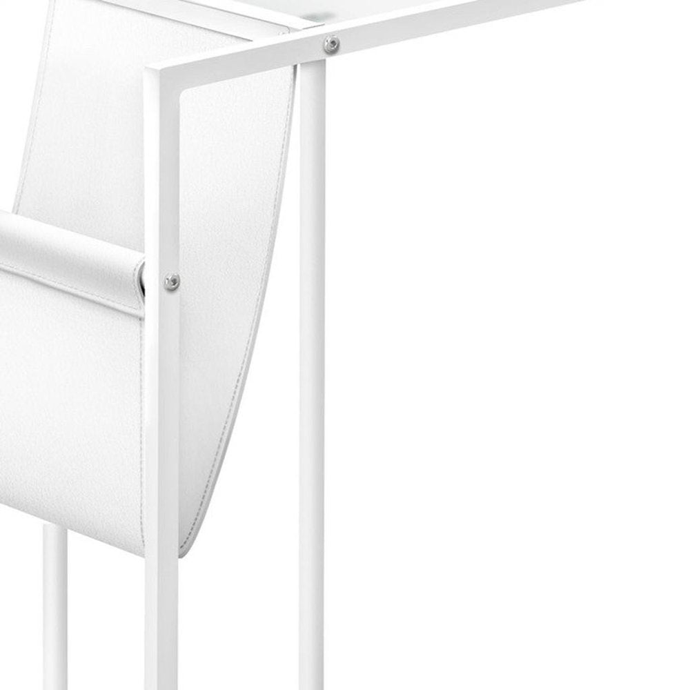 White Modern Metal And Glass Tv Table HomeRoots
