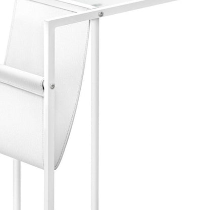 White Modern Metal And Glass Tv Table HomeRoots