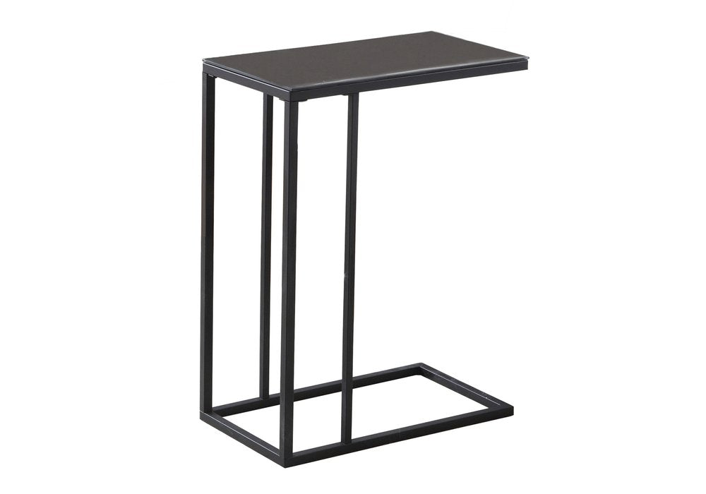 18.25" X 10.25" X 24" Black Metal Tempered Glass Accent Table HomeRoots