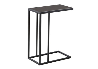 18.25" X 10.25" X 24" Black Metal Tempered Glass Accent Table HomeRoots