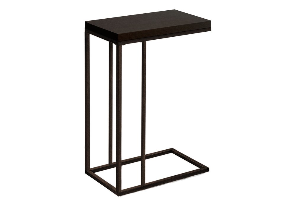 18.25" X 10.25" X 25.25" Cappuccino Particle Board Metal  Accent Table HomeRoots