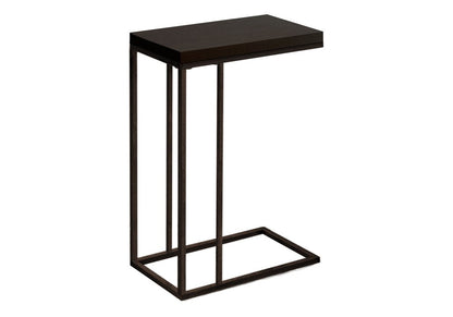 18.25" X 10.25" X 25.25" Cappuccino Particle Board Metal  Accent Table HomeRoots