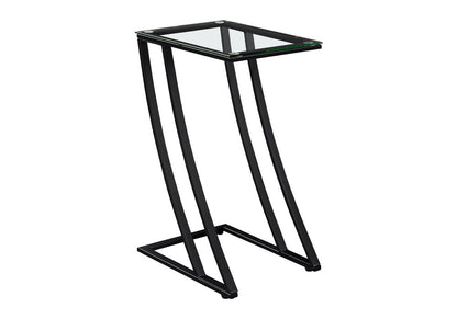 15.75" X 12" X 24" Black Clear Metal Tempered Glass Accent Table HomeRoots