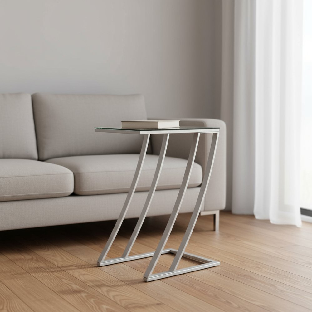 15.75" X 12" X 24" Black Clear Metal Tempered Glass Accent Table HomeRoots