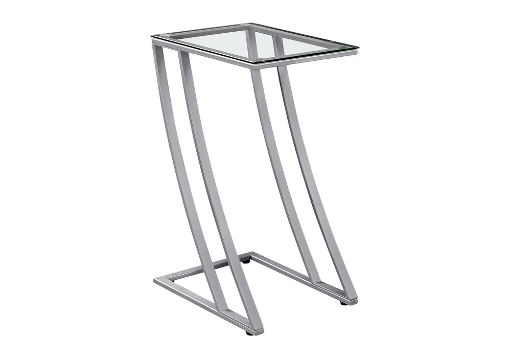 15.75" X 12" X 24" Black Clear Metal Tempered Glass Accent Table HomeRoots
