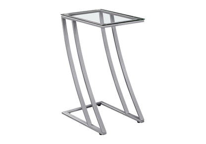 15.75" X 12" X 24" Black Clear Metal Tempered Glass Accent Table HomeRoots