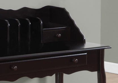 36" Dark Brown Solid Wood Computer Desk With Three Drawers HomeRoots