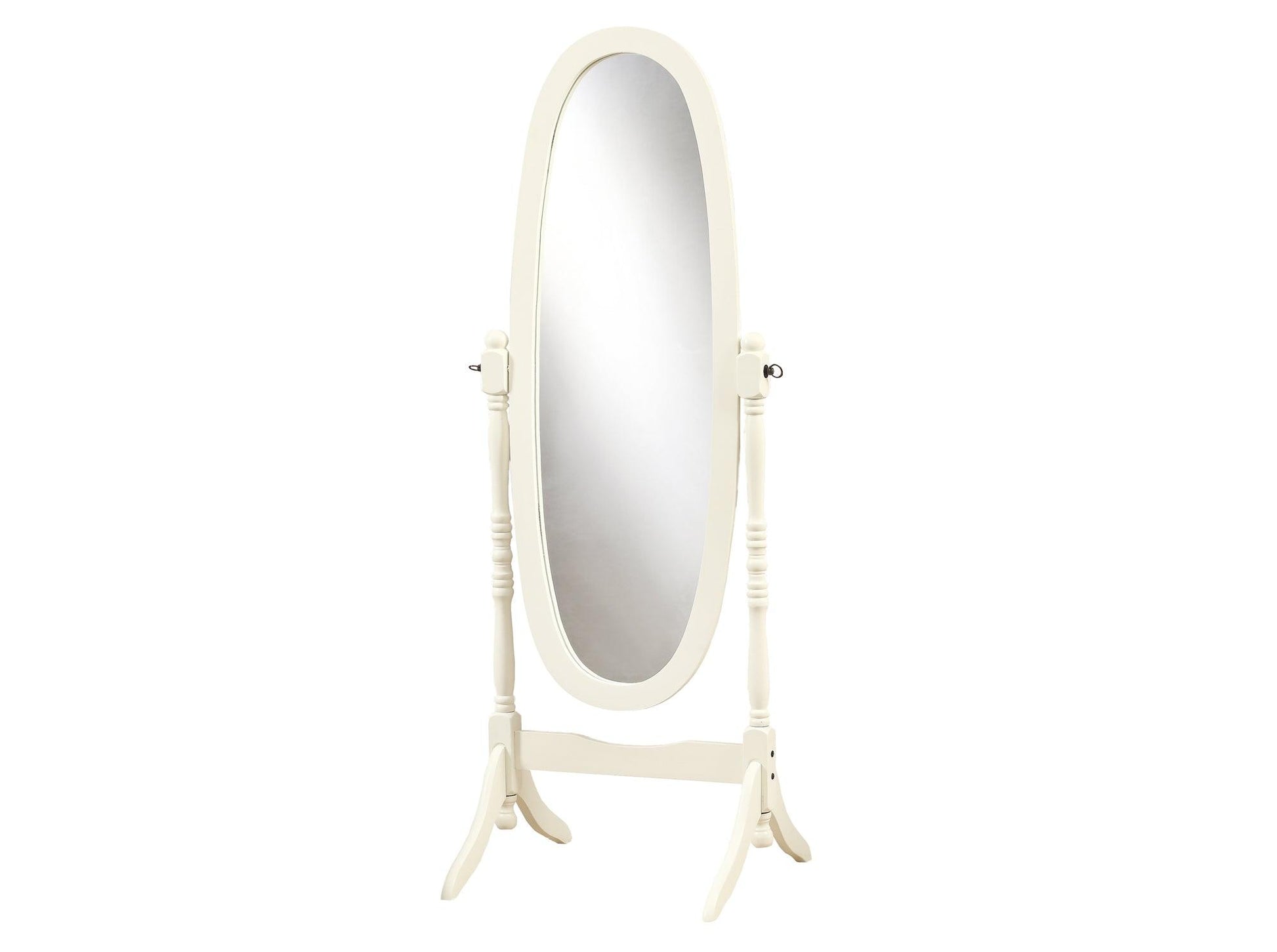 White Oval Cheval Standing Mirror - FurniFindUSA