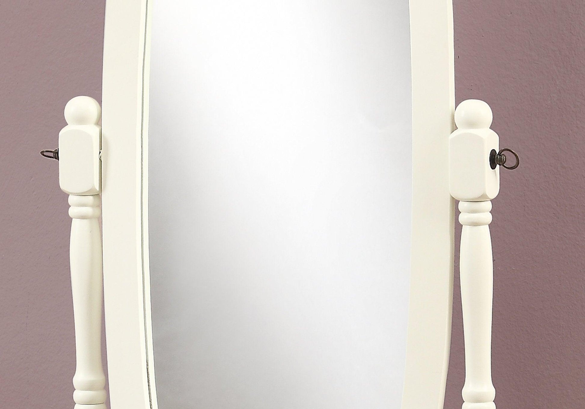 White Oval Cheval Standing Mirror - FurniFindUSA