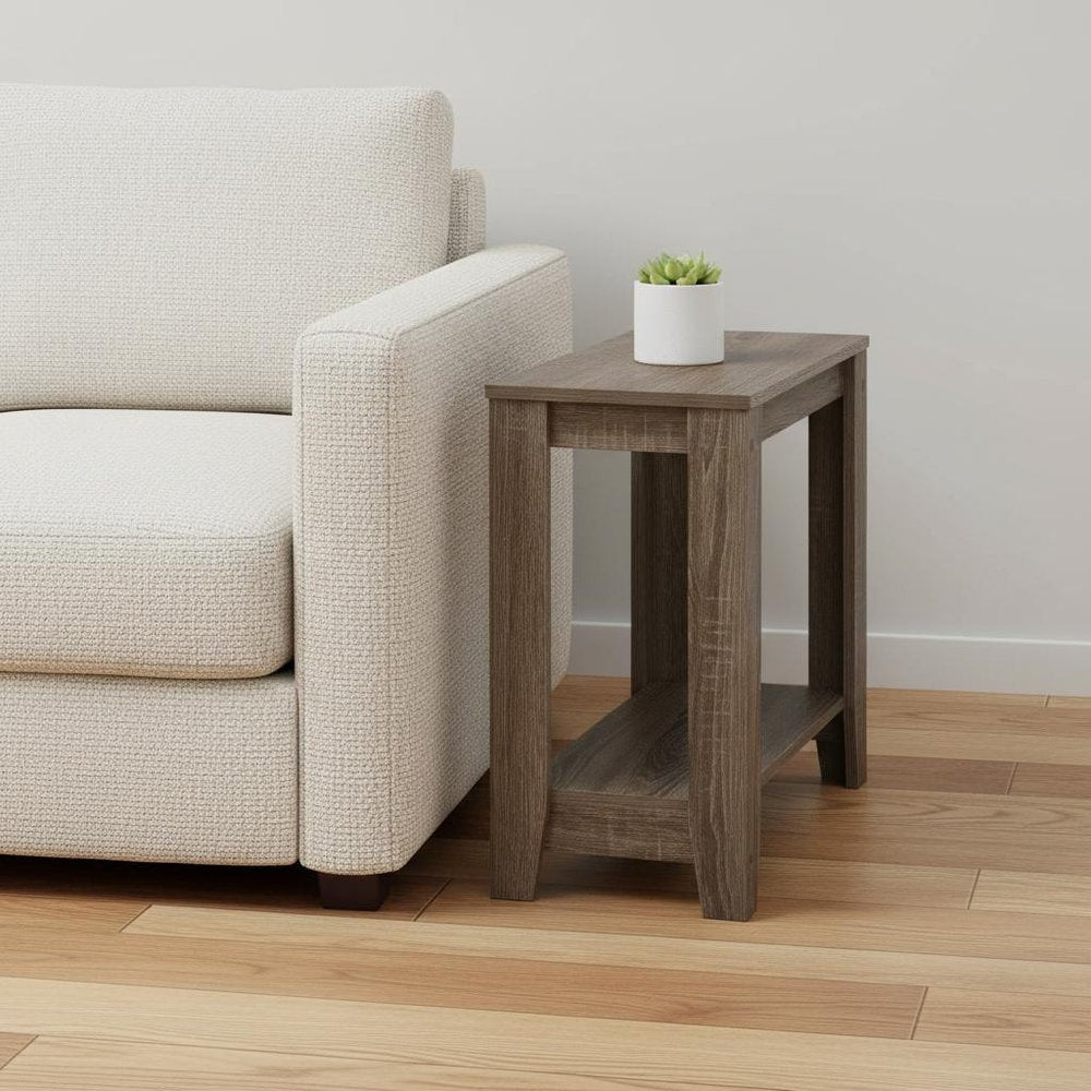 22" White Wood End Table With Shelf HomeRoots