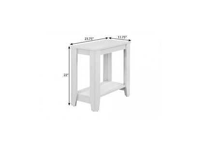 22" White Wood End Table With Shelf HomeRoots