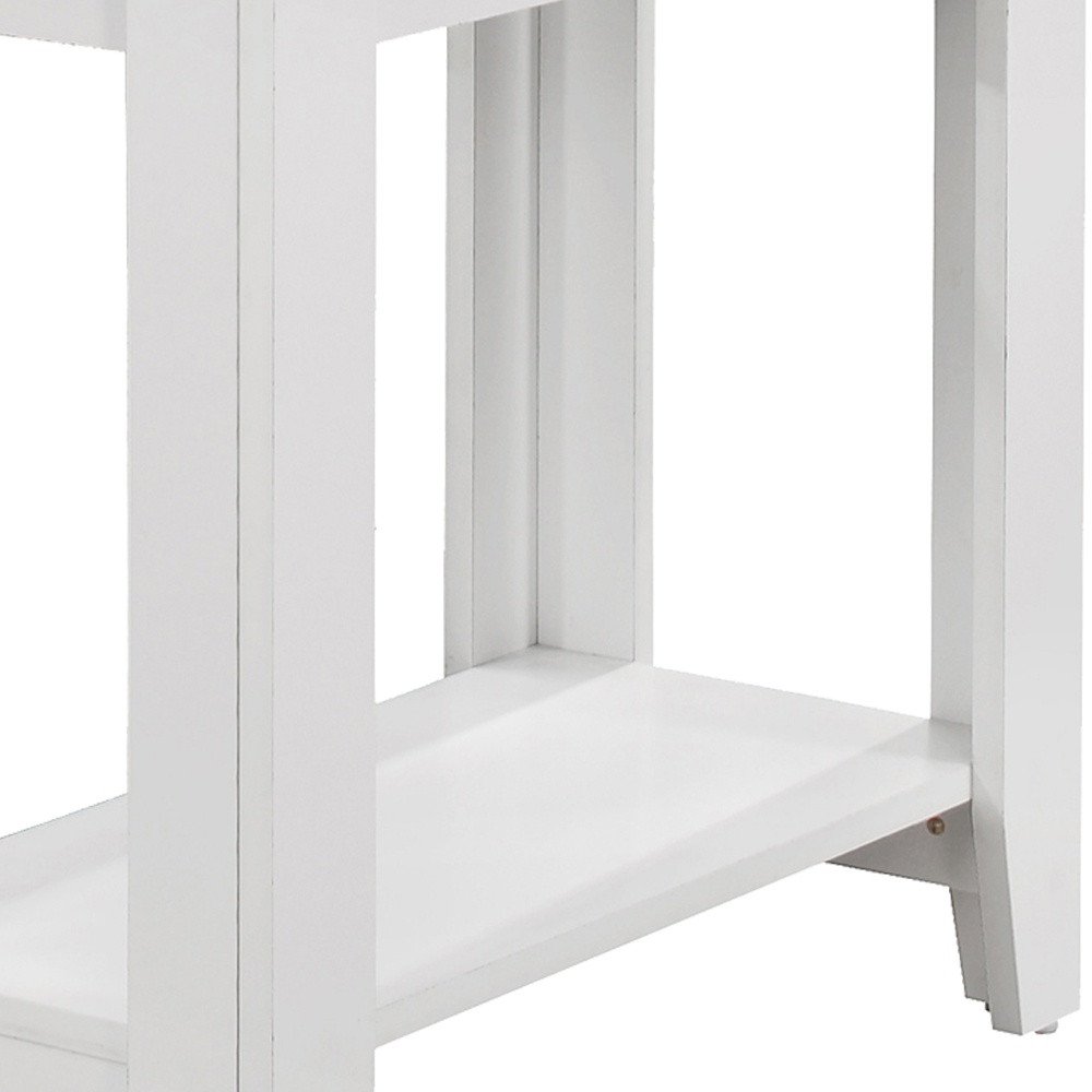 22" White Wood End Table With Shelf HomeRoots