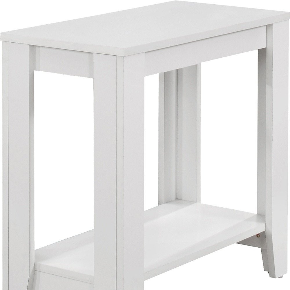 22" White Wood End Table With Shelf HomeRoots
