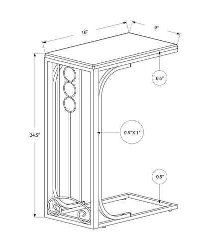 16" X 9" X 24.5" Cherrywhite Mdf Top And Metal Base Accent Table - FurniFindUSA