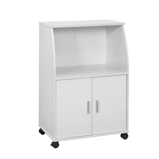 15.25" X 22" X 33" White Particle Board Laminate Kitchen Cart - FurniFindUSA