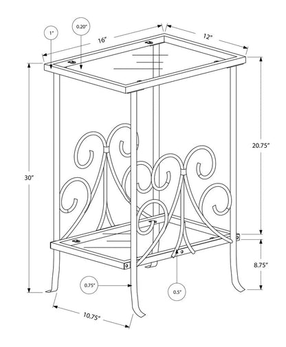 30" Silver And Clear Glass And Metal Square End Table With Shelf HomeRoots