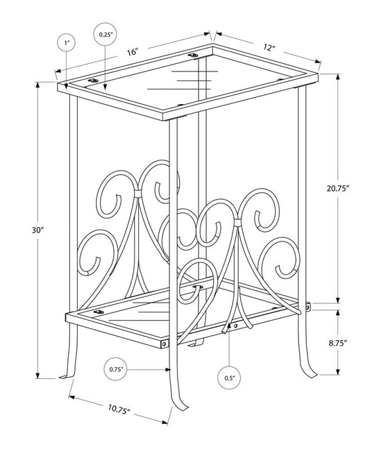 30" Silver And Clear Glass And Metal Square End Table With Shelf HomeRoots