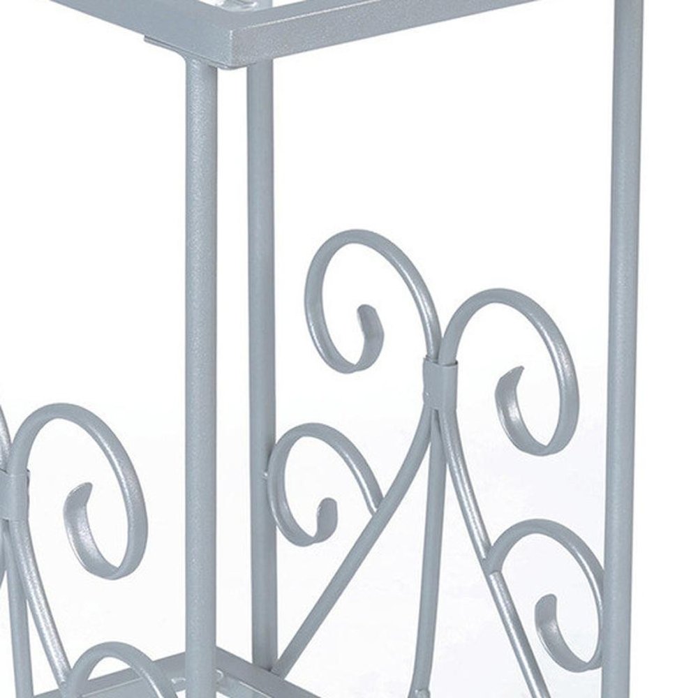 30" Silver And Clear Glass And Metal Square End Table With Shelf HomeRoots