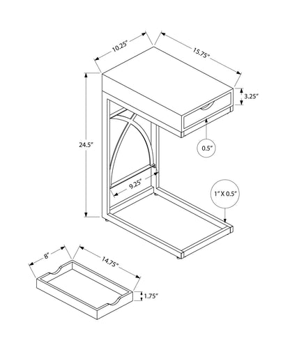 15.75" X 10.25" X 24.5" White Finish Drawer Accent Table - FurniFindUSA