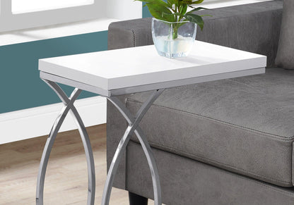 18.25" X 10.25" X 25" Grey Mdf Laminate Metal Accent Table - FurniFindUSA