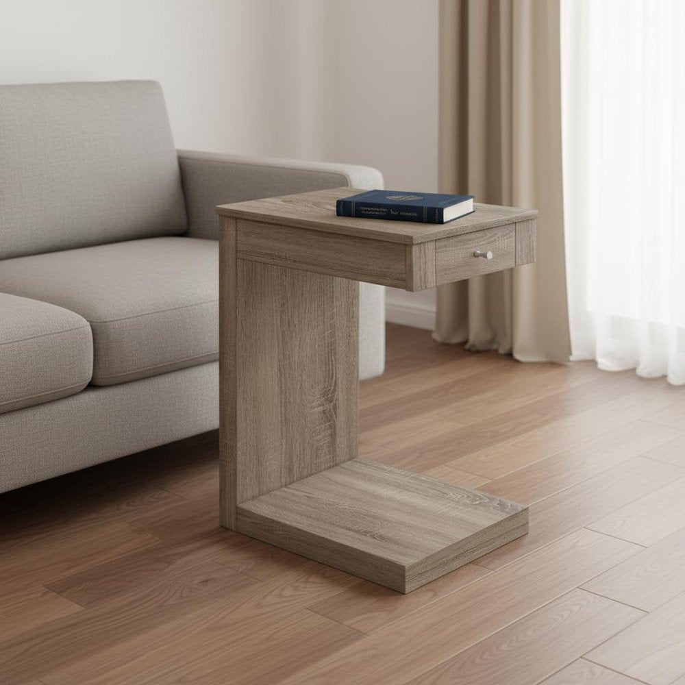 18.25" X 12" X 24" Dark Taupe Finish Hollow Core Accent Table HomeRoots