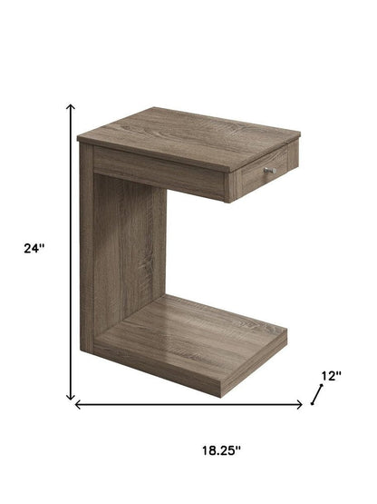 18.25" X 12" X 24" Dark Taupe Finish Hollow Core Accent Table HomeRoots