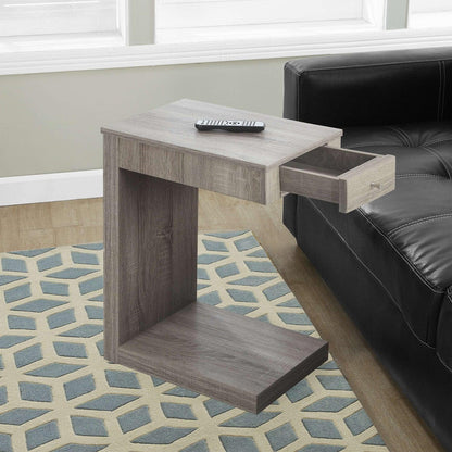 18.25" X 12" X 24" Dark Taupe Finish Hollow Core Accent Table - FurniFindUSA