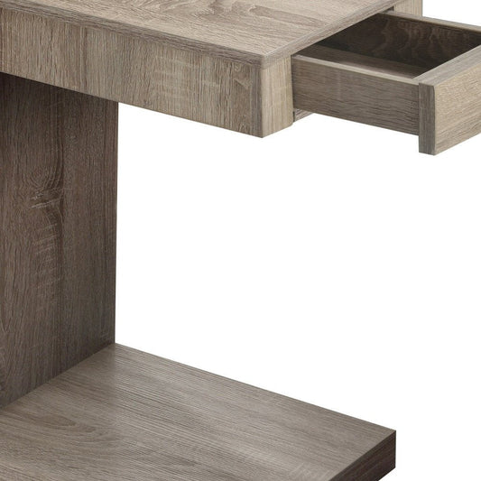 18.25" X 12" X 24" Dark Taupe Finish Hollow Core Accent Table HomeRoots