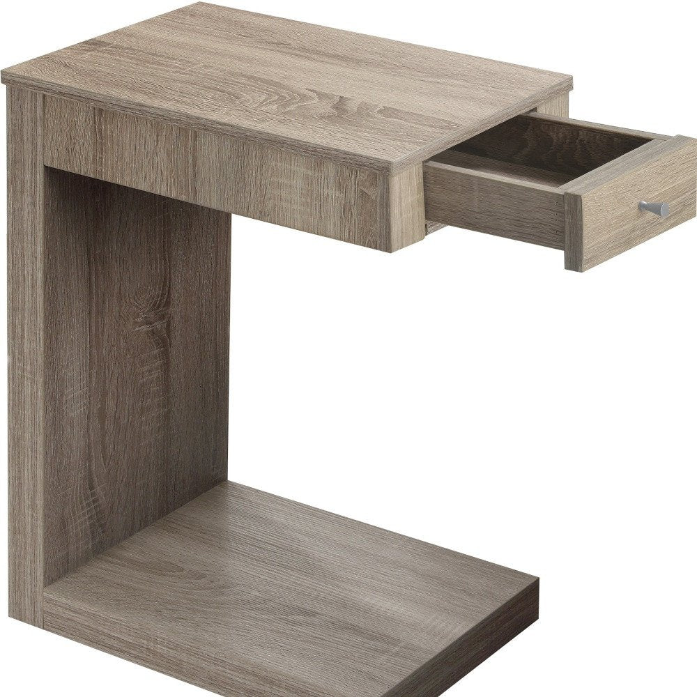 18.25" X 12" X 24" Dark Taupe Finish Hollow Core Accent Table HomeRoots