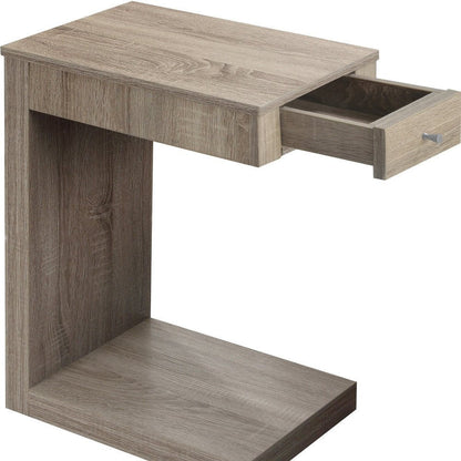18.25" X 12" X 24" Dark Taupe Finish Hollow Core Accent Table HomeRoots