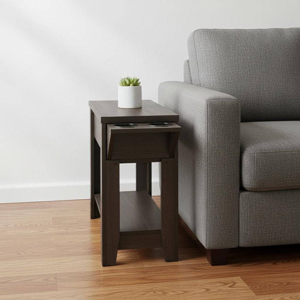 23" Brown Wood End Table With Shelf HomeRoots