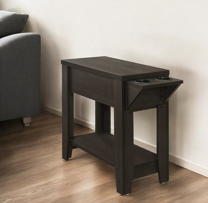 23" Brown Wood End Table With Shelf