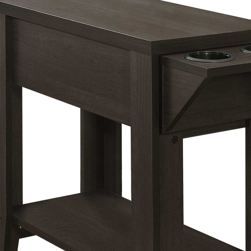 23" Brown Wood End Table With Shelf HomeRoots