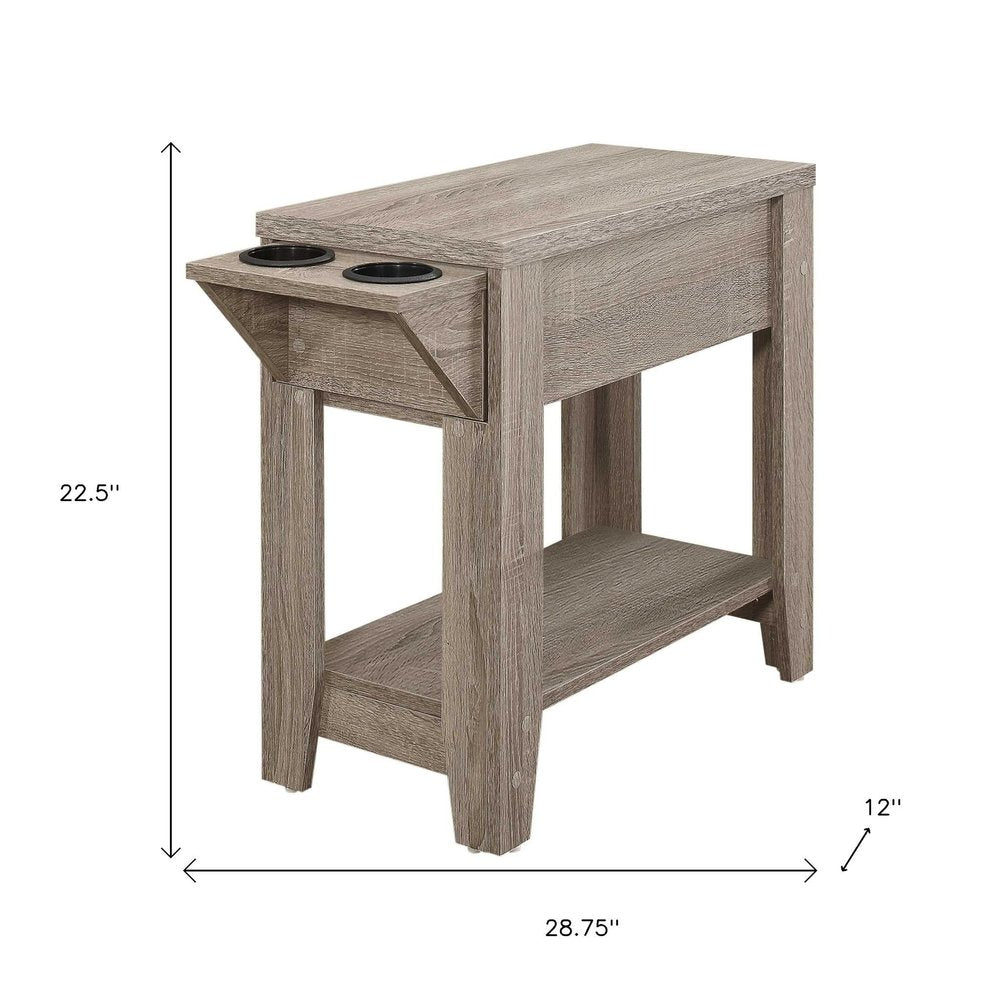 23" Brown Wood End Table With Shelf HomeRoots