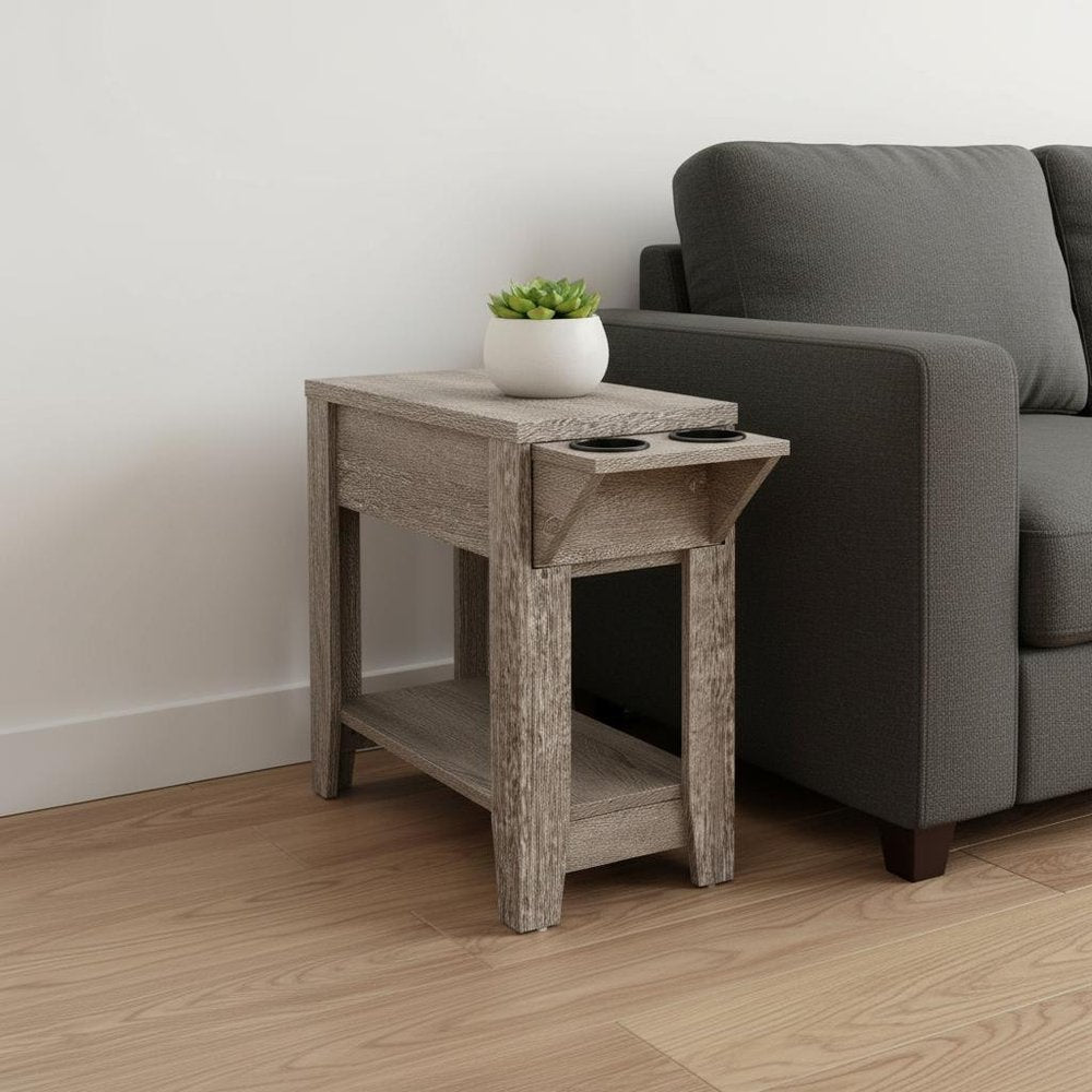 23" Brown Wood End Table With Shelf HomeRoots