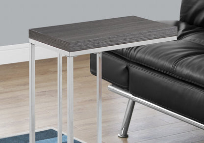 18.25" X 10.25" X 25.25" Cappuccino Particle Board Metal  Accent Table HomeRoots