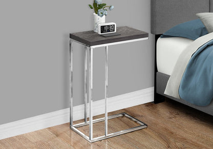 18.25" X 10.25" X 25.25" Cappuccino Particle Board Metal  Accent Table HomeRoots