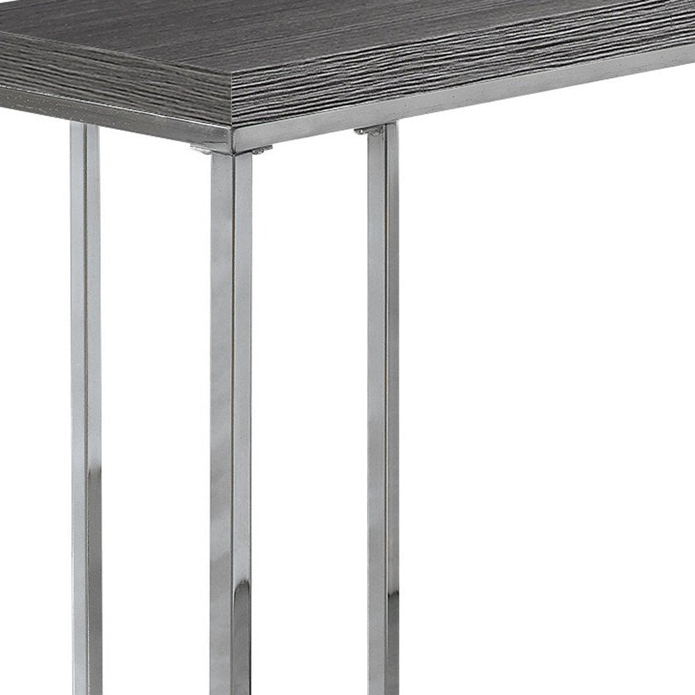 18.25" X 10.25" X 25.25" Cappuccino Particle Board Metal  Accent Table HomeRoots