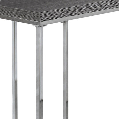 18.25" X 10.25" X 25.25" Cappuccino Particle Board Metal  Accent Table HomeRoots