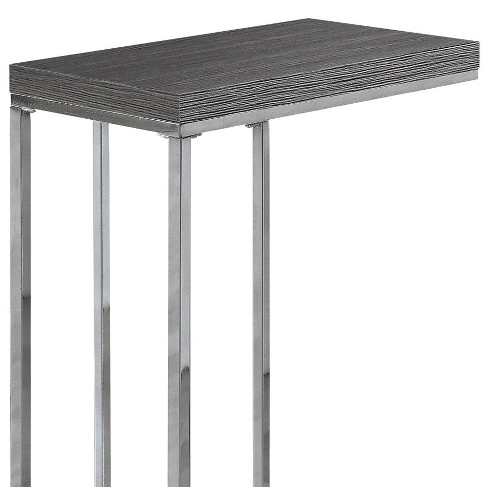 18.25" X 10.25" X 25.25" Cappuccino Particle Board Metal  Accent Table HomeRoots