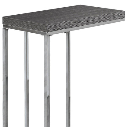 18.25" X 10.25" X 25.25" Cappuccino Particle Board Metal  Accent Table HomeRoots