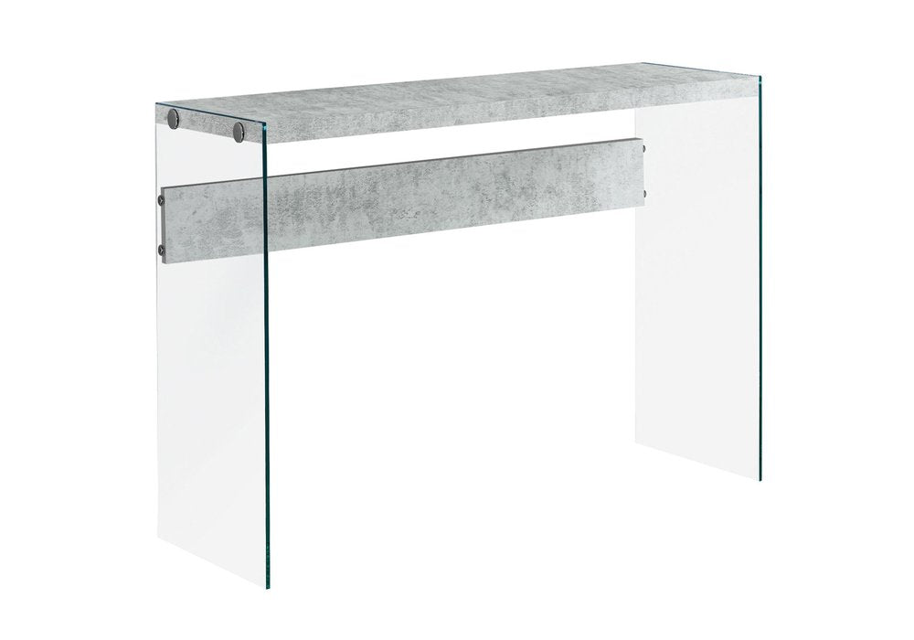 44" White and Clear Solid Console Table HomeRoots
