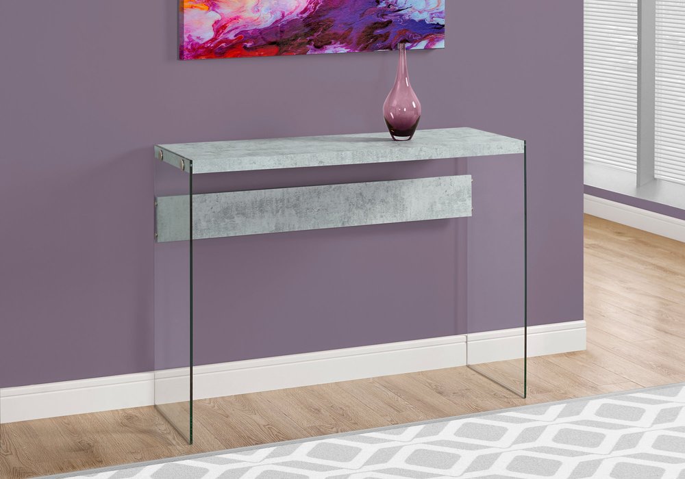44" White and Clear Solid Console Table HomeRoots