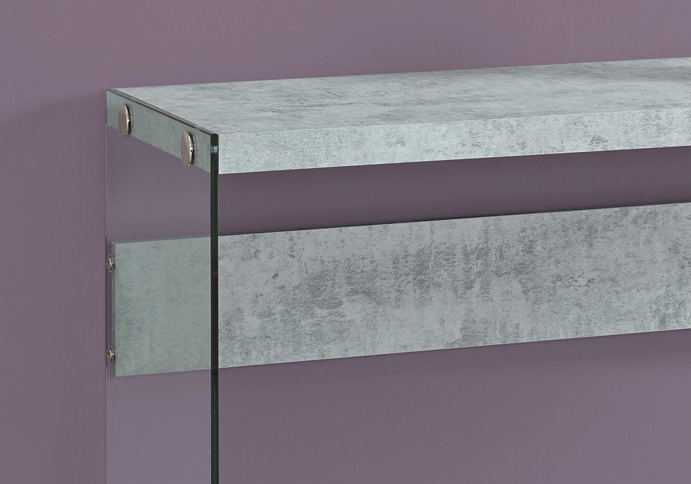 44" White and Clear Solid Console Table HomeRoots
